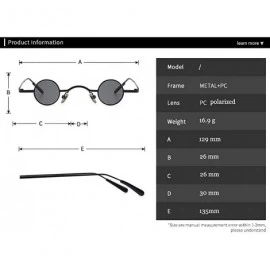 Sport Small Round Sunglasses-Shade Glasses Slender Metal Frame-Punk Fashion Goggle - E - CR190EDC39R $34.97