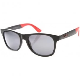 Wayfarer Unisex Retro Horned Rimmed Two Tone Arms Sunglasses - Black-red Smoke - CW11Y9LQP39 $18.65