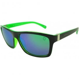 Rectangular Polarized Sunglasses for Women Men - LP10506 - Green / Mirror Green Lens - C118HL5QKUK $66.63
