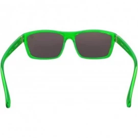 Rectangular Polarized Sunglasses for Women Men - LP10506 - Green / Mirror Green Lens - C118HL5QKUK $32.87