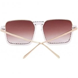 Oversized Oversized Diamond Sunglasses for Women Square Bling Rhinestone Shades - Brown - CN197LARMMR $13.42