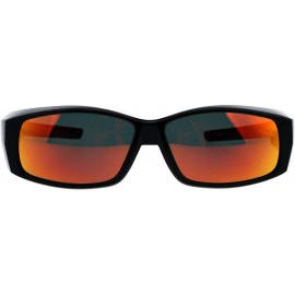 Rectangular TAC Polarized Lens Fit Over Sunglasses Black Rectangular OTG Mirrored Lens - Black - C718R605XS2 $12.16