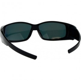 Rectangular TAC Polarized Lens Fit Over Sunglasses Black Rectangular OTG Mirrored Lens - Black - C718R605XS2 $28.03