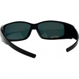 Rectangular TAC Polarized Lens Fit Over Sunglasses Black Rectangular OTG Mirrored Lens - Black - C718R605XS2 $25.67