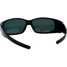 Rectangular TAC Polarized Lens Fit Over Sunglasses Black Rectangular OTG Mirrored Lens - Black - C718R605XS2 $12.16