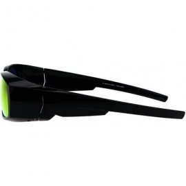 Rectangular TAC Polarized Lens Fit Over Sunglasses Black Rectangular OTG Mirrored Lens - Black - C718R605XS2 $25.67