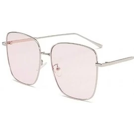 Cat Eye Color Lens Sunglasses Stylish Sunnies Eyewear Metal Sunglasses - T - Pink(silver Frame) - CU190U296GI $20.92