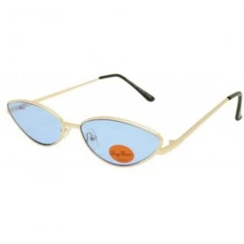 Cat Eye Micro Metal Cat Eye Sunglasses - Blue - CL197XO6EHI $26.65