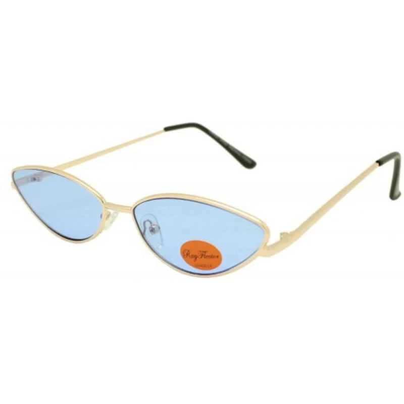 Cat Eye Micro Metal Cat Eye Sunglasses - Blue - CL197XO6EHI $26.65