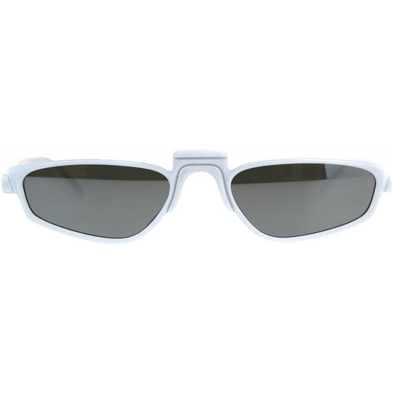 Rectangular Unisex Mirrored Lens Rectangular Plastic Pimp Retro Vintage Sunglasses - White Black - CU18CMR4UYC $22.16