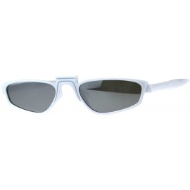 Rectangular Unisex Mirrored Lens Rectangular Plastic Pimp Retro Vintage Sunglasses - White Black - CU18CMR4UYC $22.16