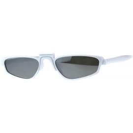Rectangular Unisex Mirrored Lens Rectangular Plastic Pimp Retro Vintage Sunglasses - White Black - CU18CMR4UYC $19.03
