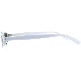 Rectangular Unisex Mirrored Lens Rectangular Plastic Pimp Retro Vintage Sunglasses - White Black - CU18CMR4UYC $11.47