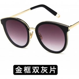 Shield Fashion Ladies Round Eye Classic Women Reflective Sunglasses Tinted Color Lens Big Frame Sun Glasses - 5 - CI198ZYQC5S...