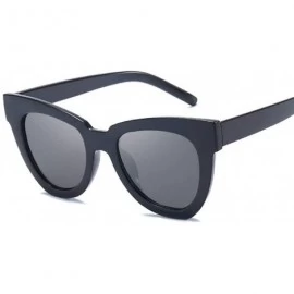 Sport Cat Eye Women Sunglasses Tinted Color Lens Vintage Shaped Sun Glasses Female Black Sunglasses Brand Designer - C318W786...
