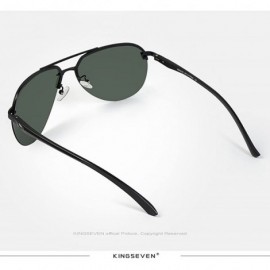 Rectangular Genuine quality rimless pilot sunglasses ultra light Al-Mg fashion polarized and UV400 - Night Vision - C218GA3GA...