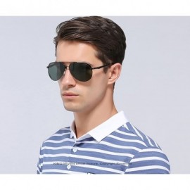 Rectangular Genuine quality rimless pilot sunglasses ultra light Al-Mg fashion polarized and UV400 - Night Vision - C218GA3GA...