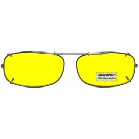 Rectangular Skinny Curve Rectangle Non Polarized Yellow Clip on Sunglass - Black-non Polarized Yellow Lens - CZ189ZLTQGC $31.48