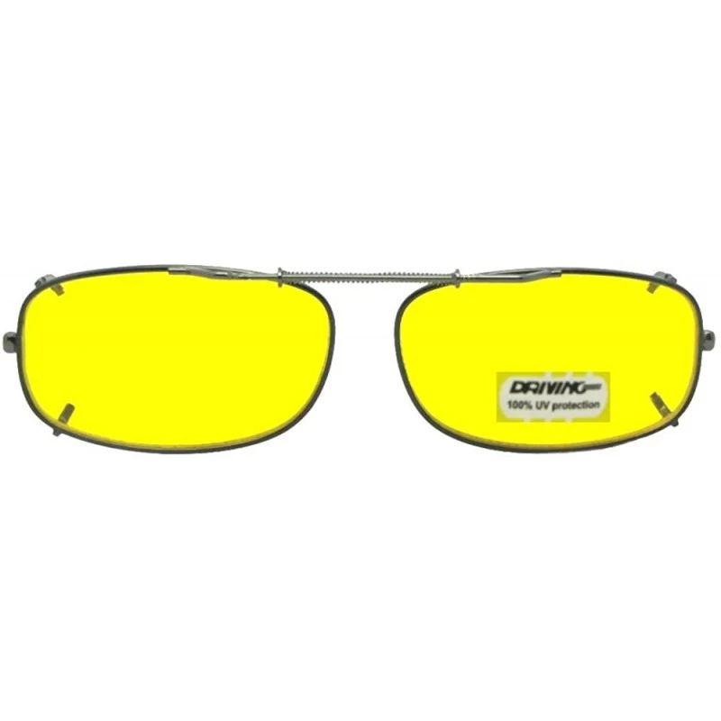 Rectangular Skinny Curve Rectangle Non Polarized Yellow Clip on Sunglass - Black-non Polarized Yellow Lens - CZ189ZLTQGC $15.74