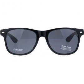 Rectangular Mens Bandana Print Arm Hipster Horn Rim Plastic Sunglasses - Shiny Black Red - CE18QMQM2U5 $18.59