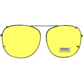 Square Square Yellow Non Polarized Clip on Sunglass - Pewter-non Polarized Yellow Lens - CQ1807IUTNW $22.39