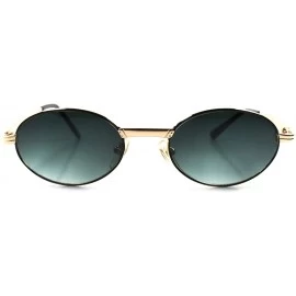 Round Old Fashion Vintage Retro 80s Hip Indie Mens Womens Gold Round Oval Sunglasses - Gold - CT189275HDS $14.39