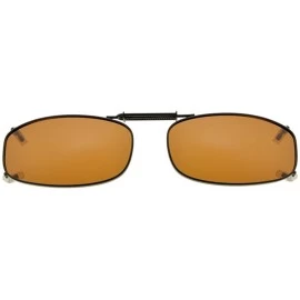 Rectangular Metal Frame Rim Polarized Lens Clip On Sunglasses 2 1/16"x1 3/8" - C77-brown - CQ18349XHDM $17.92