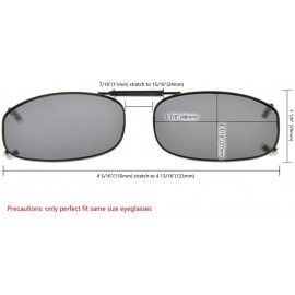 Rectangular Metal Frame Rim Polarized Lens Clip On Sunglasses 2 1/16"x1 3/8" - C77-brown - CQ18349XHDM $7.51