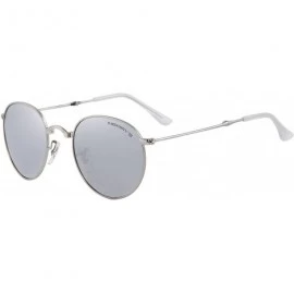 Oval Men Retro Folded Polarized Sunglasses Women Classic Oval Sunglasses S8093 - Silver - CV17YGIWE79 $27.98