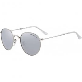 Oval Men Retro Folded Polarized Sunglasses Women Classic Oval Sunglasses S8093 - Silver - CV17YGIWE79 $12.69