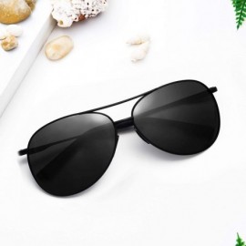 Aviator Sunglasses Polarized Protection Lightweight - Black Lens-black Frame - CH1952LX9ZM $9.42