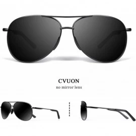 Aviator Sunglasses Polarized Protection Lightweight - Black Lens-black Frame - CH1952LX9ZM $9.42