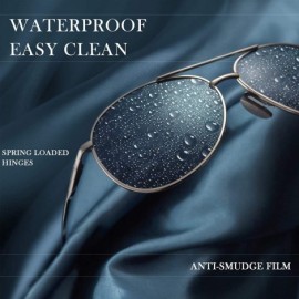 Aviator Sunglasses Polarized Protection Lightweight - Black Lens-black Frame - CH1952LX9ZM $9.42