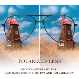 Aviator Sunglasses Polarized Protection Lightweight - Black Lens-black Frame - CH1952LX9ZM $9.42