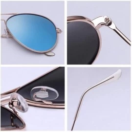 Oversized Fashion Classic Avaition Polarized Sunglasses Women Men 001 Silver Blue Multi - 005 Gold Ice Blue - CJ18Y3MZC79 $17.89