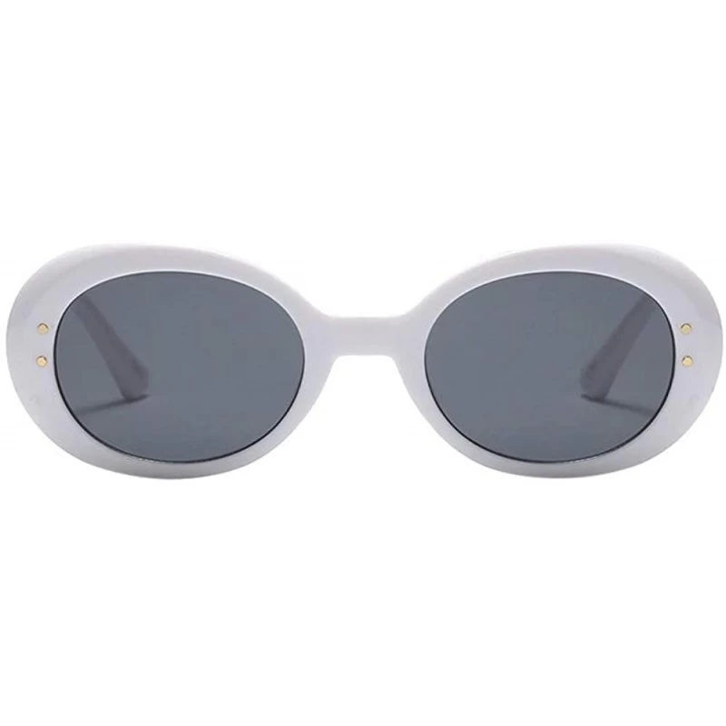 Square Women Vintage Oval Shape Sunglasses Retro Eyewear Fashion Ladies Large Frame Radiation Protection Sunglasses - B - C71...