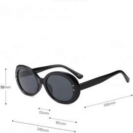 Square Women Vintage Oval Shape Sunglasses Retro Eyewear Fashion Ladies Large Frame Radiation Protection Sunglasses - B - C71...