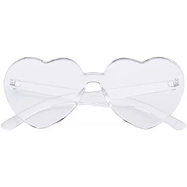 Goggle Women Rimless Sunglasses Mirror Candy Color Integrated Transparent Eyewear - Transparent - CN193590I76 $31.59