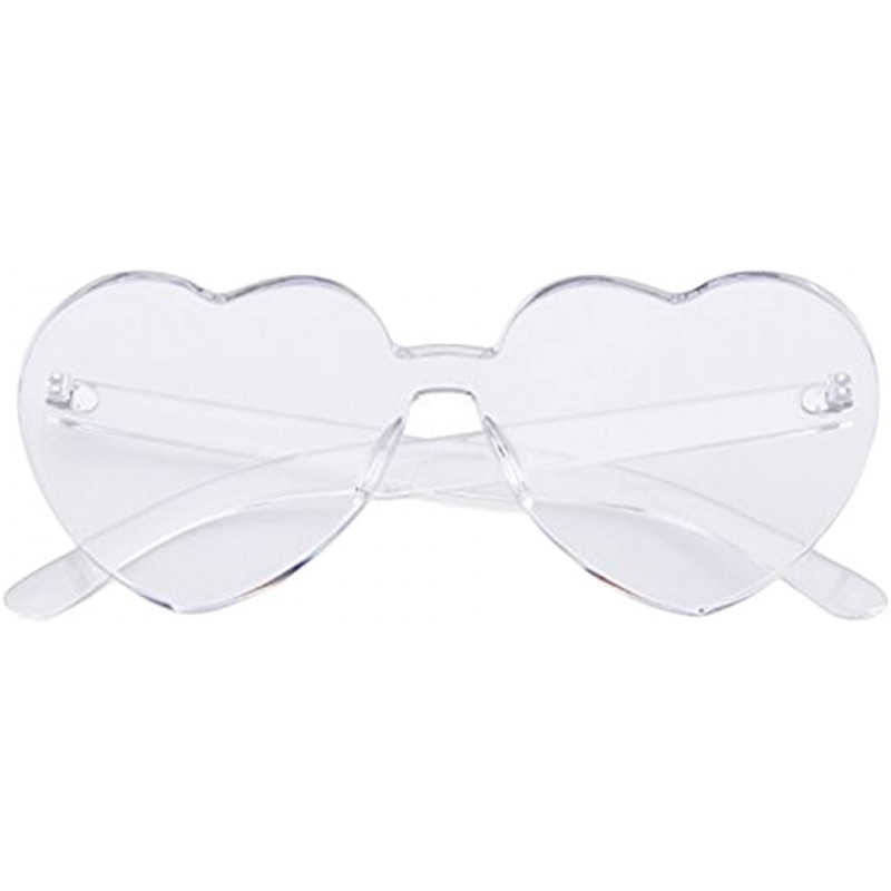 Goggle Women Rimless Sunglasses Mirror Candy Color Integrated Transparent Eyewear - Transparent - CN193590I76 $34.15