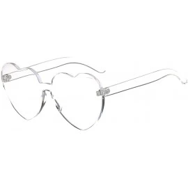 Goggle Women Rimless Sunglasses Mirror Candy Color Integrated Transparent Eyewear - Transparent - CN193590I76 $21.35