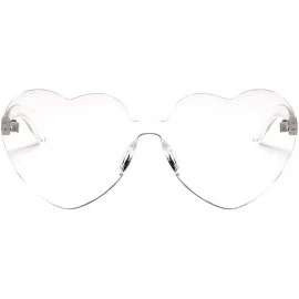 Goggle Women Rimless Sunglasses Mirror Candy Color Integrated Transparent Eyewear - Transparent - CN193590I76 $21.35