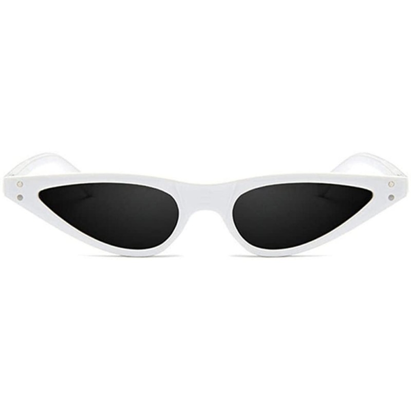 Aviator Oulylan Small Cat Eye Sunglasses Women Vintage Trendy Sun Clear Red As Picture - White - CP18YQGLTMC $10.31