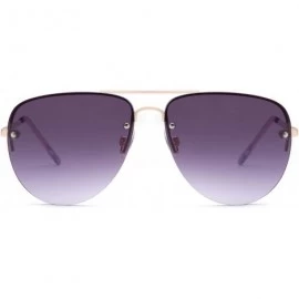 Sport Womens Oversized Aviator Sunglasses - Gradient Purple Lens on Gold Frame - C5182K09RLK $18.10