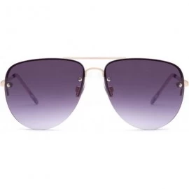 Sport Womens Oversized Aviator Sunglasses - Gradient Purple Lens on Gold Frame - C5182K09RLK $10.71