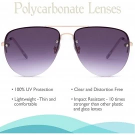Sport Womens Oversized Aviator Sunglasses - Gradient Purple Lens on Gold Frame - C5182K09RLK $10.71
