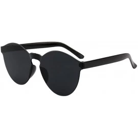 Rectangular Women Men Fashion Clear Retro Sunglasses Outdoor Frameless Eyewear Glasses - Black - C5190OGACRE $16.89