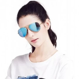 Aviator Classic Aviator Metal Frame Sunglasses Men Women Glasses Lmo-025 - Polarized Sky Blue 58mm - CJ11XN537IN $46.00