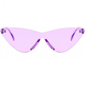 Square Lightweight Sunglasses for Men Women Triangle - Purple - CN18RO05TK6 $11.95