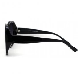 Butterfly Womens Oversize Shield Butterfly Plastic Designer Fashion Sunglasses - Black Smoke - CC193GTGQQ3 $15.56