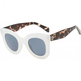 Oversized Women Oversize Cat Eye Sunglasses - White - CR18WU77GO7 $37.68